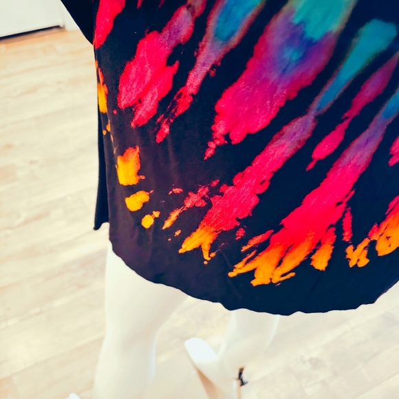 TIE DYE Black Rayon Stretch L/S Cardigan OS NEW - Picture 7 of 7